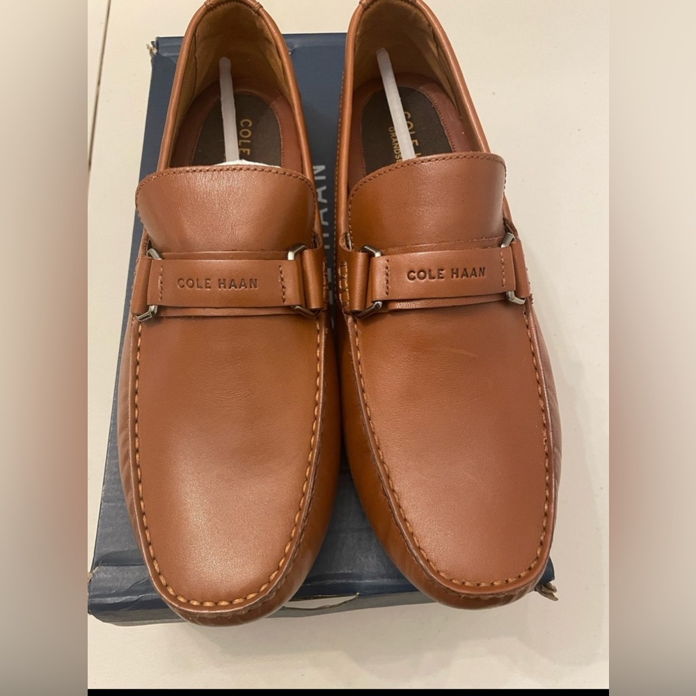 Cole Haan Tan Leather Loafers with Moccasin Stitching